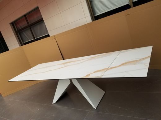 Стіл Обідній SAPPHIRE GOLD MARBLE Concepto 200(300)x100 Кераміка Білий/Білий фотографія