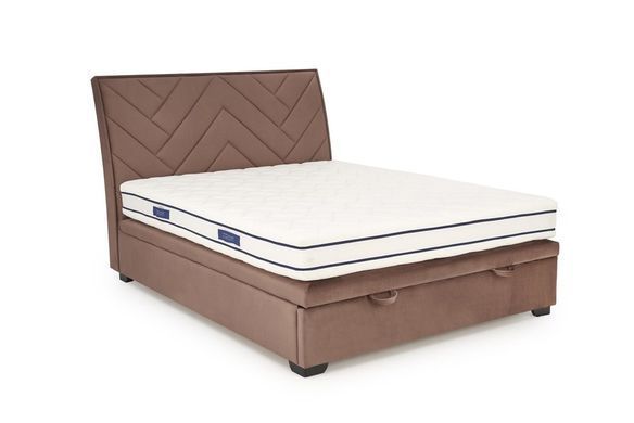 Ліжко CONTINENTAL 1 VELVET Halmar 160x200 Бежевый фотографія