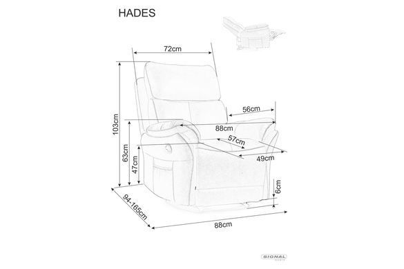 Крісло розкладне HADES Signal Сірий фотографія