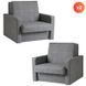 Набір з 2х розкладних крісел MEBEL ELITE MILAN 1, 98 см Сірий / тканина