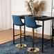 Барный стул бархатный MEBEL ELITE ARCOS Velvet Синий / золотой