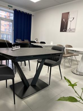 Стіл розкладний ELVI BLACK MARBLE Concepto 120(180)x80 Кераміка Матовий Чорний фотографія