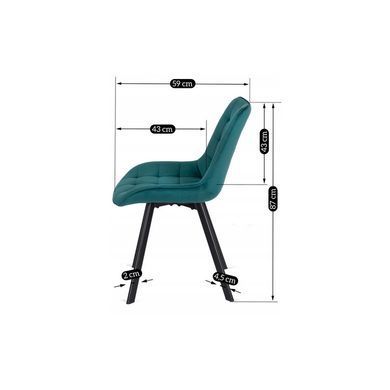 Стул бархатный MEBEL ELITE RICK Velvet Бирюзовый фотография