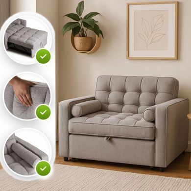 Кресло раскладное MEBEL ELITE CORRA Серый фотография