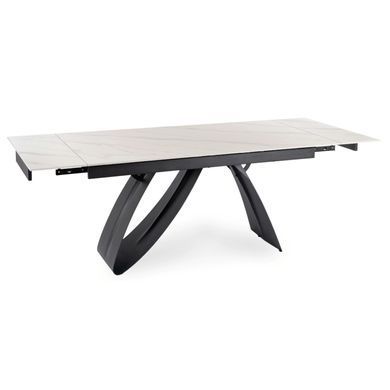 Стіл розкладний MEBEL ELITE DEVON 160(220)х90 см Білий мармур/чорний фотографія