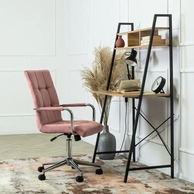 Стілець офісний поворотний MEBEL ELITE BOSTON Velvet, Рожевий фотографія