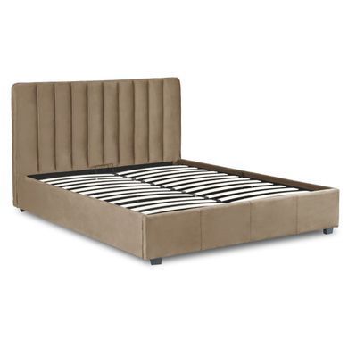 Кровать двуспальная бархатная 160x200 MEBEL ELITE MARI Velvet Беж фотография