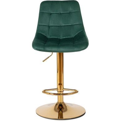 Барний стілець оксамитовий MEBEL ELITE ARCOS Velvet Зелений/ золотий фотографія
