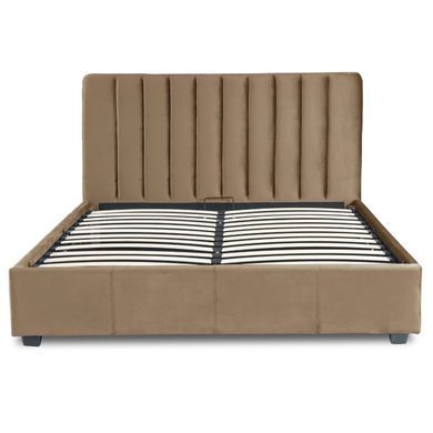 Кровать двуспальная бархатная 160x200 MEBEL ELITE MARI Velvet Беж фотография