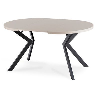 Стіл розкладний круглий MEBEL ELITE LUKAS 100(250)х100 см Кашемір/чорний фотографія