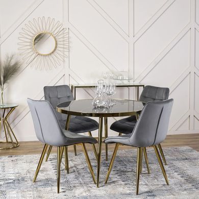 Стул бархатный MEBEL ELITE CARO Velvet Серый фотография