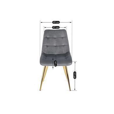Стул бархатный MEBEL ELITE CARO Velvet Серый фотография