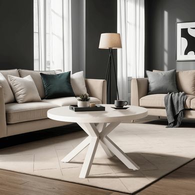 Журнальний столик MEBEL ELITE LINCOLN 80x80 Беж/кашемір фотографія