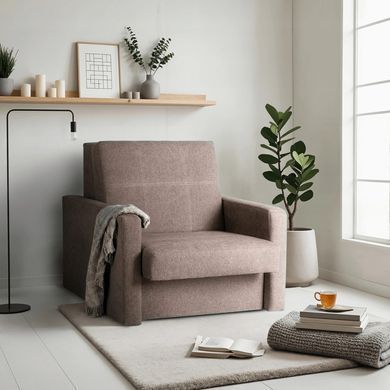 Набір з 2х розкладних крісел MEBEL ELITE MILAN 1, 98 см MEBEL ELITE Беж / тканина фотографія