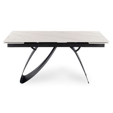 Стіл розкладний MEBEL ELITE DEVON 160(220)х90 см Білий мармур/чорний фотографія