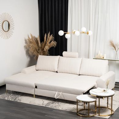Кутовий диван MEBEL ELITE BILBAO 255 см Беж (лівий) фотографія