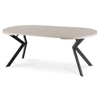 Стіл розкладний круглий MEBEL ELITE LUKAS 100(250)х100 см Кашемір/чорний фотографія