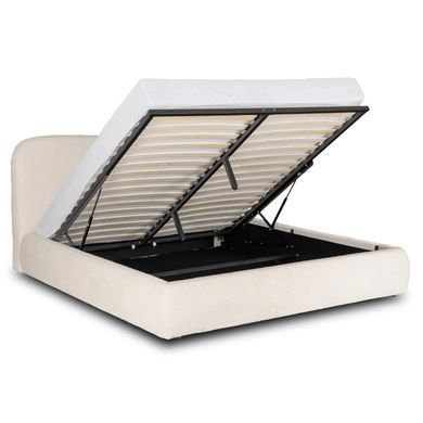 Кровать двуспальная MEBEL ELITE BRISTOL 140x200 см Кремовая фотография