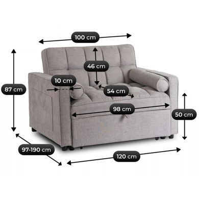 Кресло раскладное MEBEL ELITE CORRA Серый фотография