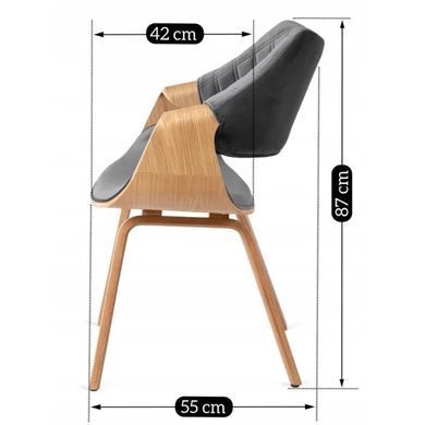 Стул бархатный MEBEL ELITE LUISE Velvet Серый фотография