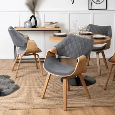 Стул бархатный MEBEL ELITE LUISE Velvet Серый фотография