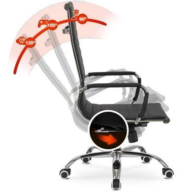 Стул офисный поворотный MEBEL ELITE FERNIS экокожа Черный фотография