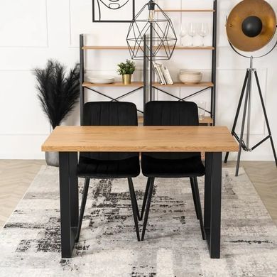 Стіл MEBEL ELITE ALTE 120х65 см Золотий дуб / Чорний фотографія