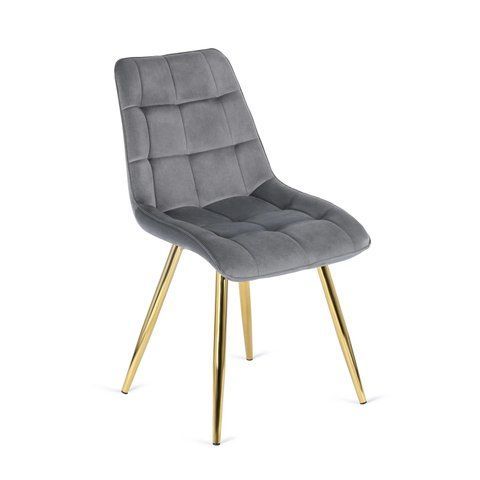 Стул бархатный MEBEL ELITE CARO Velvet Серый фотография