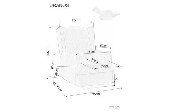 Крісло розкладне URANOS Signal Сірий фотографія