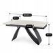Стіл розкладний MEBEL ELITE DEVON 160(220)х90 см Білий мармур/чорний