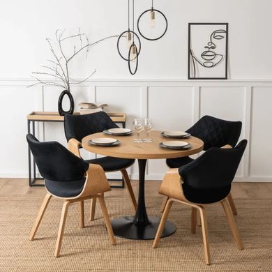 Стілець оксамитовий MEBEL ELITE LUISE Velvet Чорний фотографія