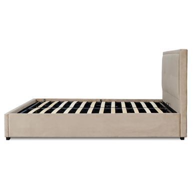 Ліжко двоспальне оксамитове MEBEL ELITE ANDRE Velvet 140x200 см Беж фотографія
