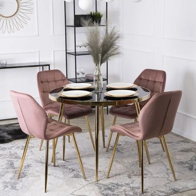 Стул бархатный MEBEL ELITE LUCKY Velvet Розовый / Золотой фотография
