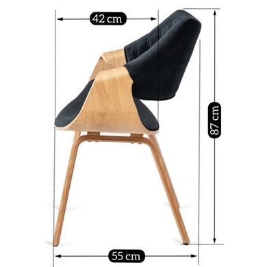 Стілець оксамитовий MEBEL ELITE LUISE Velvet Чорний фотографія