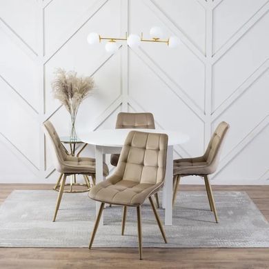 Стілець оксамитовий MEBEL ELITE RODRI Velvet Бежевий / Натуральний фотографія