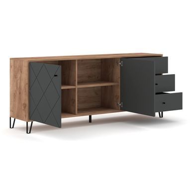 Комод MEBEL ELITE BACARDI 183 Дуб артизан / Графит фотография