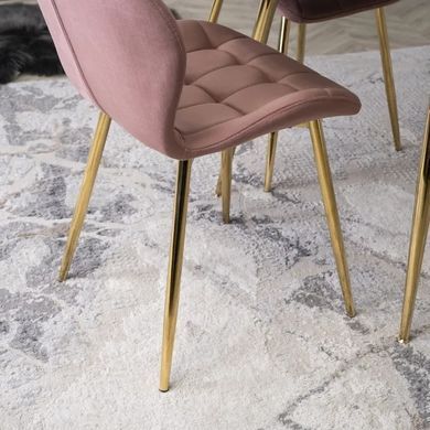 Стул бархатный MEBEL ELITE LUCKY Velvet Розовый / Золотой фотография