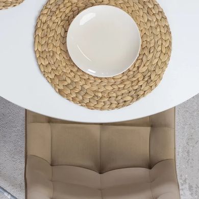Стілець оксамитовий MEBEL ELITE RODRI Velvet Бежевий / Натуральний фотографія