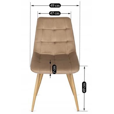Стілець оксамитовий MEBEL ELITE RODRI Velvet Бежевий / Натуральний фотографія