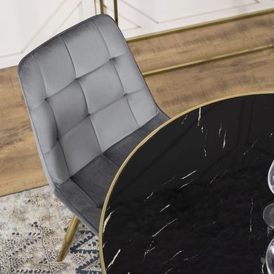 Стіл круглий TINGA MEBEL ELITE 100X100 Чорний/Золото фотографія