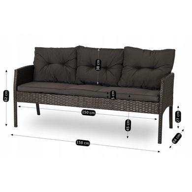 Комплект садових меблів MEBEL ELITE ATLANTA Чорний