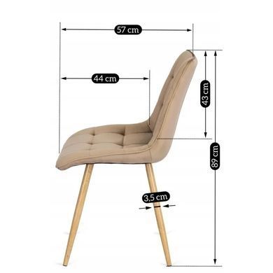 Стілець оксамитовий MEBEL ELITE RODRI Velvet Бежевий / Натуральний фотографія