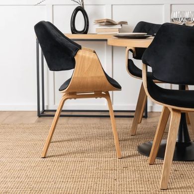 Стілець оксамитовий MEBEL ELITE LUISE Velvet Чорний фотографія