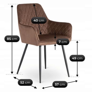 Стілець оксамитовий MEBEL ELITE BRESSO Velvet Коричневий фотографія
