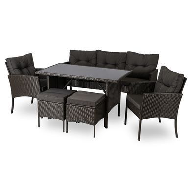 Комплект садових меблів MEBEL ELITE ATLANTA Чорний