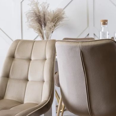 Стілець оксамитовий MEBEL ELITE RODRI Velvet Бежевий / Натуральний фотографія