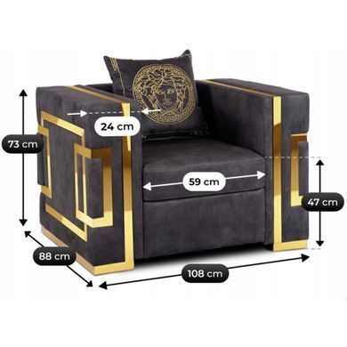Кресло MEBEL ELITE PALLAZO 1S Черный фотография