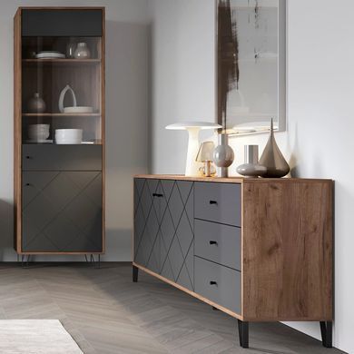 Комод MEBEL ELITE BACARDI 183 Дуб артизан / Графит фотография