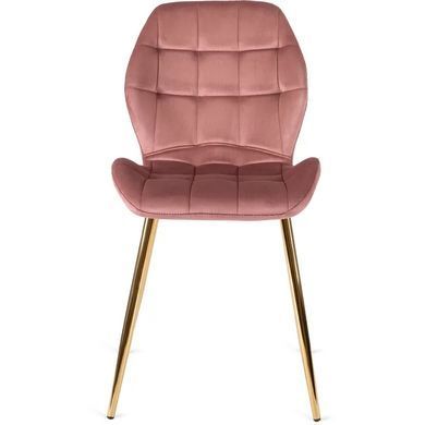 Стул бархатный MEBEL ELITE LUCKY Velvet Розовый / Золотой фотография