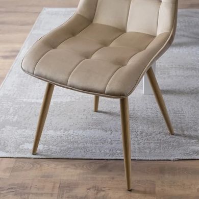 Стілець оксамитовий MEBEL ELITE RODRI Velvet Бежевий / Натуральний фотографія